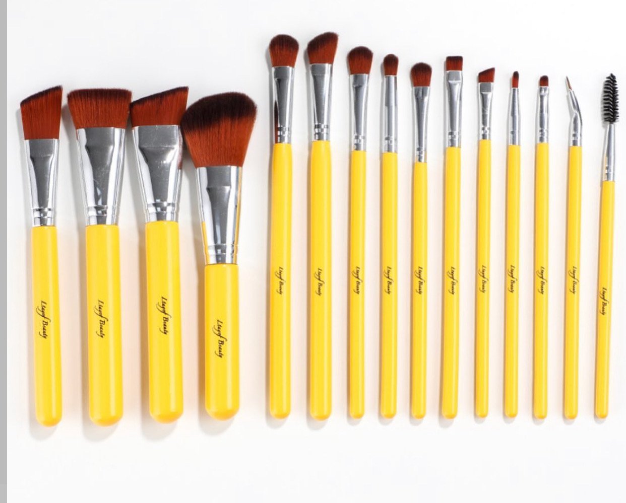 15 Piece Makeup Brush Set | Synthetic Makeup Brushes | Color deals Yellow