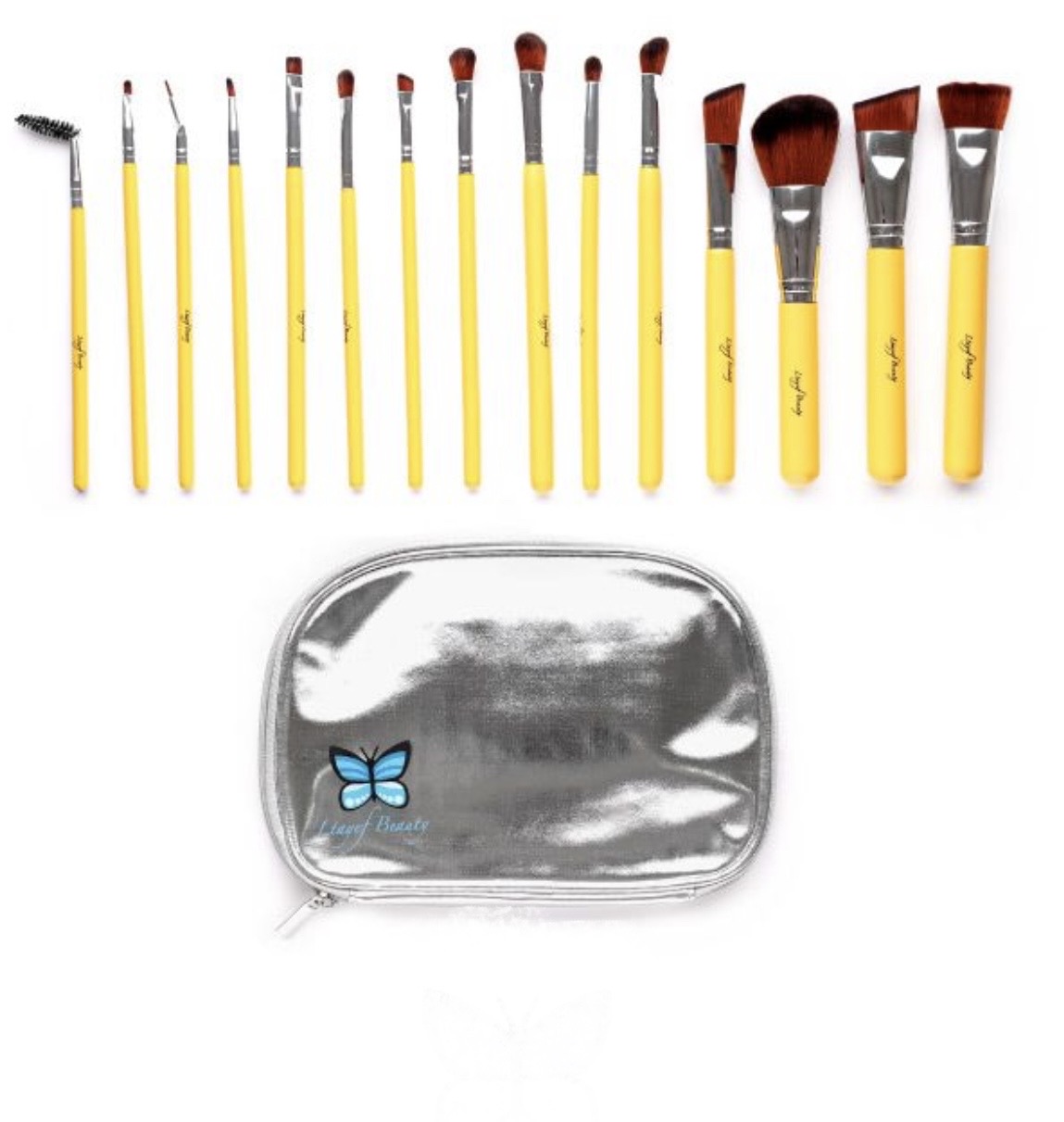 15 Piece Makeup Brush Set | Synthetic Makeup Brushes | Color deals Yellow